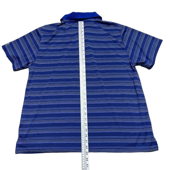 Chicago Cubs Polo Shirt Mens XL Blue Striped Performance MLB Short Sleeve - Picture 6 of 8